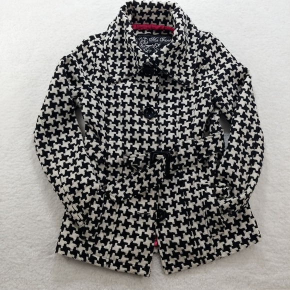 Jane Norman Jackets & Blazers - Jane Norman Women's Jacket White & Black Size Large Belted Lined Button